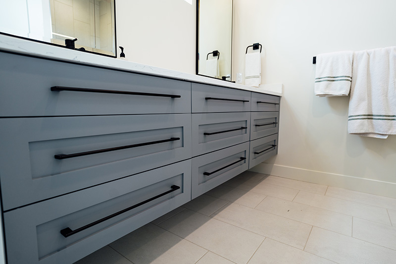 Gray bathroom cabinets